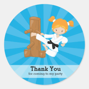 Adesivo Redondo Crianças do Karate