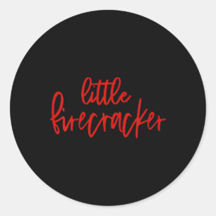 Adesivo Redondo Crianças Em 4 De Julho Pequeno Firecracker Patriót