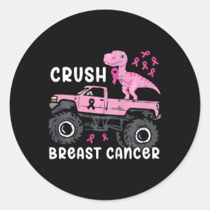 Adesivo Redondo Crianças Esmagam Cancer Monstro Dinossauro de Cami