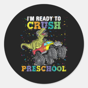 Adesivo Redondo Crianças, estou pronto para esmagar o caminhão pré