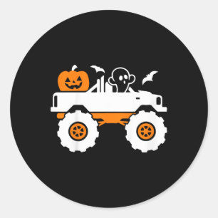 Adesivo Redondo Crianças Fantasmas Pumpkin Andando Monstro Caminhã