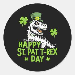 Adesivo Redondo Crianças Felizes Dia de São Patrício Trex Dia de S