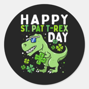 Adesivo Redondo Crianças Felizes Dia de São Patrício Trex Dia do D