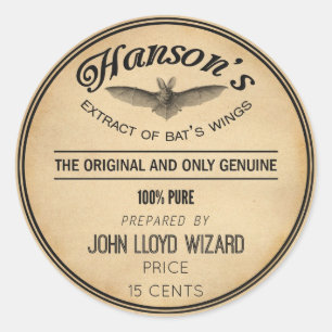 Adesivo Redondo Crianças Festas de Halloween Apothecary Vintage Ba