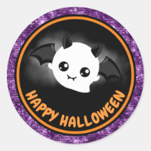 Crianças Fofas Morcego & Glitter Roxo Feliz Hallow