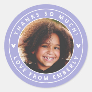 Adesivo Redondo Crianças Foto Corações Bonitos Aniversário Fav