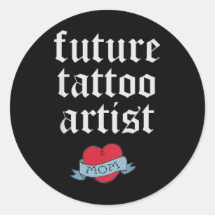 Adesivo Redondo Crianças Futuro Tatuagem Artista Crianças Toddler