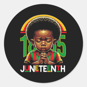 Adesivo Redondo Crianças Juneteenth Príncipe 1865 Mês da História