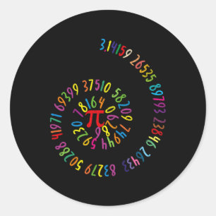 Adesivo Redondo Crianças Matemáticas Pi-Day Espiral 3.14 Matemátic