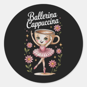 Adesivo Redondo Crianças Memória do Brainrot Italiano Ballerina Ca