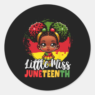Adesivo Redondo Crianças Menina Menina Da Décima Junta Camisa Negr