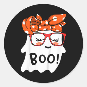 Adesivo Redondo Crianças Meninas Toddler Feliz Fantasma De Hallowe