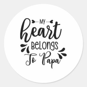 Adesivo Redondo Crianças Meu Coração Pertence A Papa Stepdad Pai P