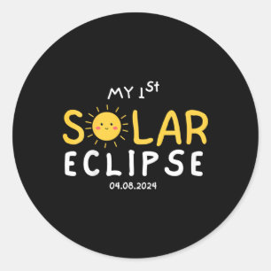 Adesivo Redondo Crianças Meu Primeiro Eclipse Solar 2024 Crianças
