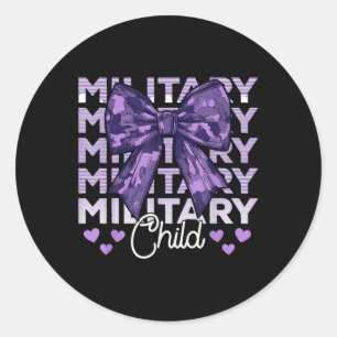 Adesivo Redondo Crianças Militares Arco Púrpura Camo Kids Bo
