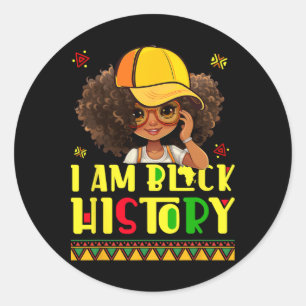 Adesivo Redondo Crianças Mulheres Eu Sou Camisa da História Negra