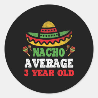 Adesivo Redondo Crianças Nacho Média 3 Anos Cinco De Mães