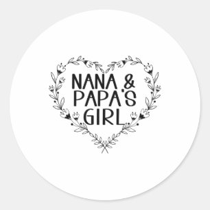 Adesivo Redondo Crianças Nana & Garota Papas Coração Floral Pa