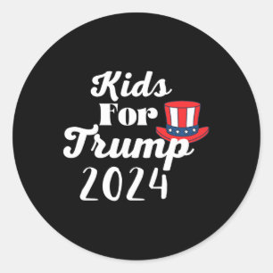 Adesivo Redondo Crianças Para Eleições De Trump 2024 1
