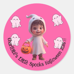 Adesivo Redondo Crianças Pequenas Festas de Halloween