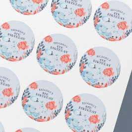 Adesivo Redondo Crianças Personalizadas Sob O Mar