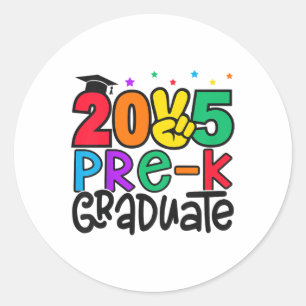 Adesivo Redondo Crianças Pré-k Formando 2025 Graduação pré-escolar