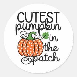 Adesivo Redondo Crianças Pumpkin Mais Cortado No Patch Por
