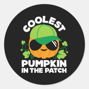 Adesivo Redondo Crianças Pumpkin Patch Boys ou Meninas Caem No Hal