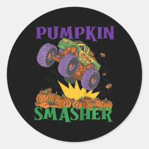 Adesivo Redondo Crianças Pumpkin Smasher Monster Halloween