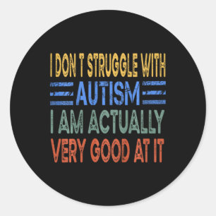 Adesivo Redondo Crianças que eu não luto com o autismo Eu sou na v