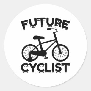 Adesivo Redondo Crianças Recém-Nascidas Por Ciclistas Bicicleta Ci
