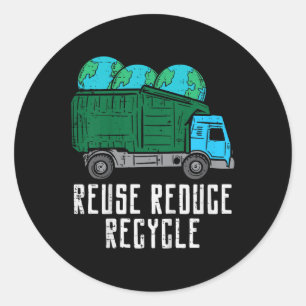 Adesivo Redondo Crianças Reutilizam Lixo de Reciclares