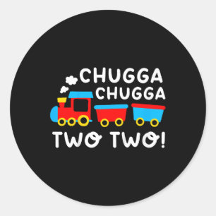 Adesivo Redondo Crianças segundo aniversário Treinam Chugga Chugga