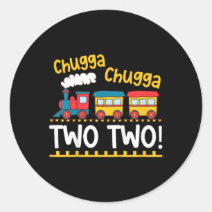 Adesivo Redondo Crianças segundo aniversário Treinam Chugga Chugga