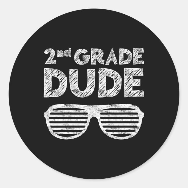 Adesivo Redondo Crianças segundo De Segundo Ano De Volta À Escola (Frente)