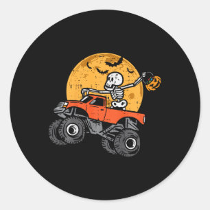 Adesivo Redondo Crianças Skeleton Monster Truck Moon Candy Toddler