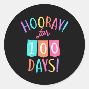 Adesivo Redondo Crianças Vivem Por 100 Dias 100º Dia Da Escola