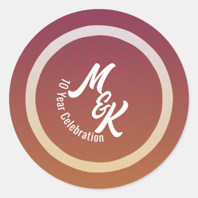 Adesivo Redondo Criar Autocolantes de Celebração Personalizada (Frente)