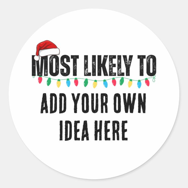 Adesivo Redondo 😂 Criar um Engraçado, com mais probabilidades de  (Frente)