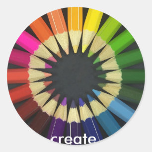 Adesivo Redondo Criar uma vida colorida
