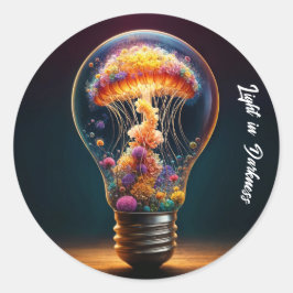 Adesivo Redondo Criatividade luminosa de vidro fantasista aquática