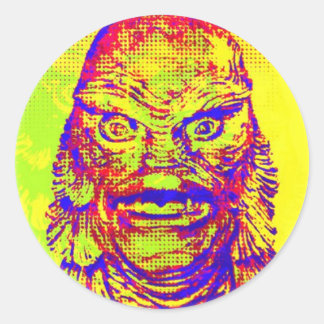 Adesivo Redondo Criatura de arte pop