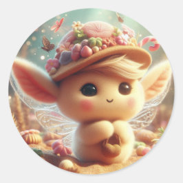 Adesivo Redondo Criatura de Orelhas Bonitas