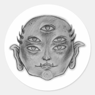 Adesivo Redondo Criatura Mística Hannya