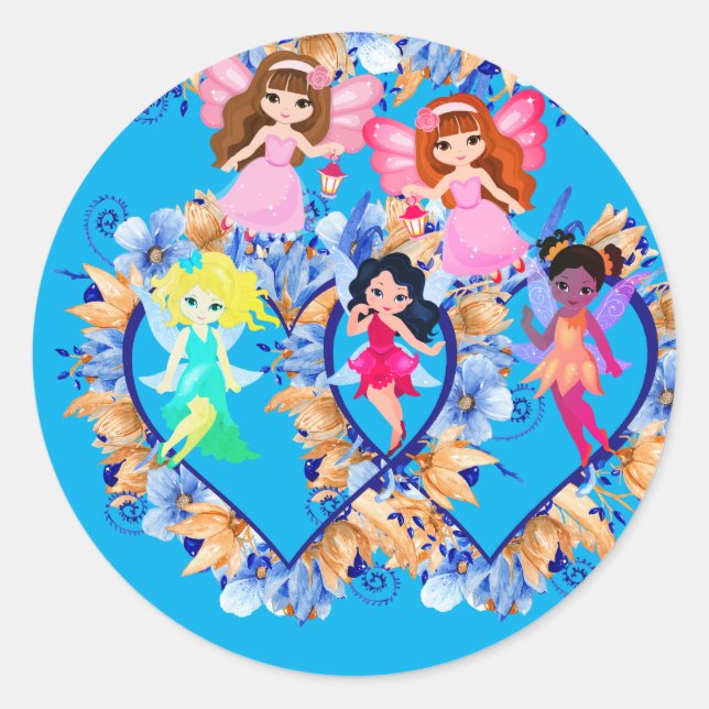 Adesivo Redondo criaturas florestais (Frente)