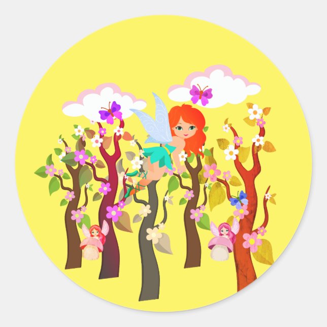 Adesivo Redondo criaturas florestais, glacés comestíveis (Frente)