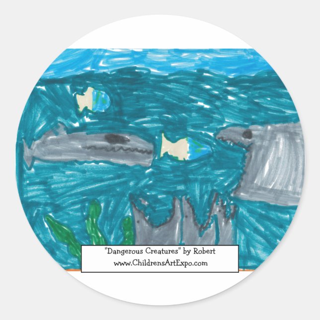 Adesivo Redondo "Criaturas perigosas" (Frente)