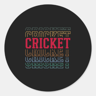 Adesivo Redondo Cricket Camada de Texto Engraçada Equipe Jogador T