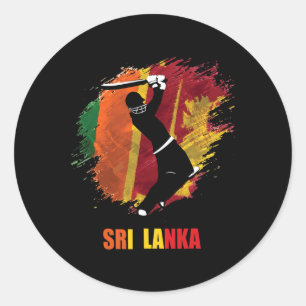 Adesivo Redondo Cricket do Sri Lanka