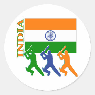 Adesivo Redondo Cricket India